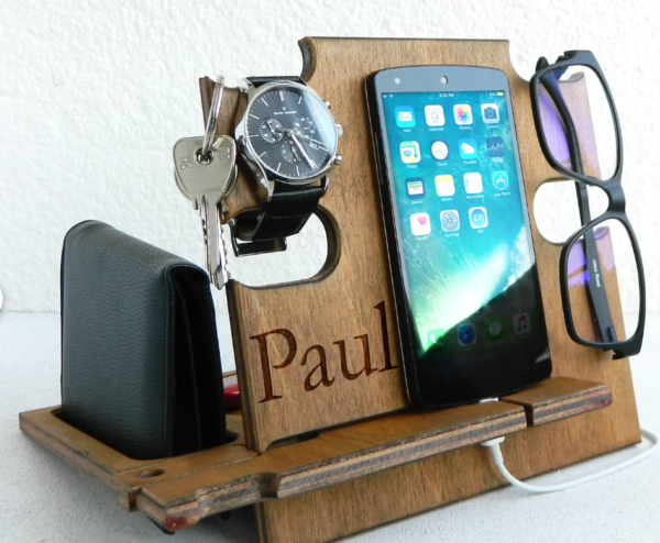 Gift for Men Docking Station, It keeps all personal items organized, Gift for Him, Christmas Gift, Personalized Gift, Gift for Husband