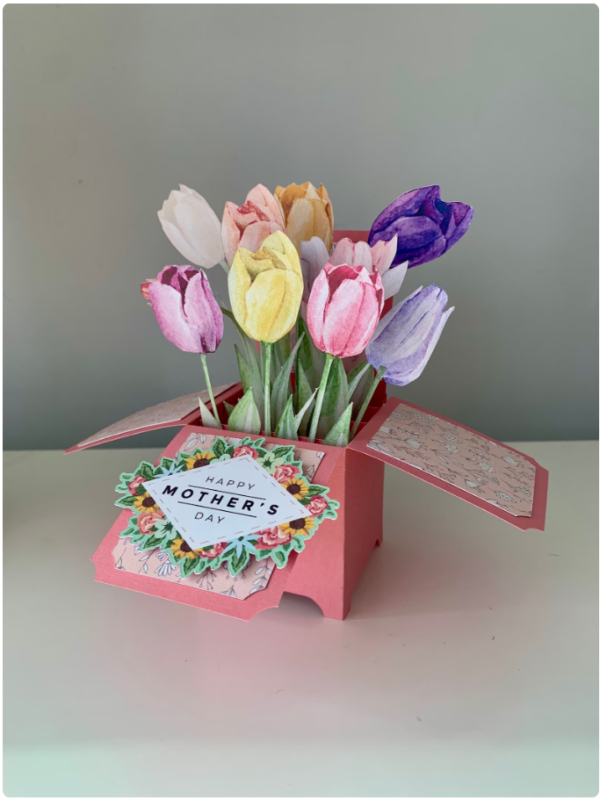 3D Pop Up Handmade Custom Tulip Card For Any Special Occasion, Mother’s Day, Birthday