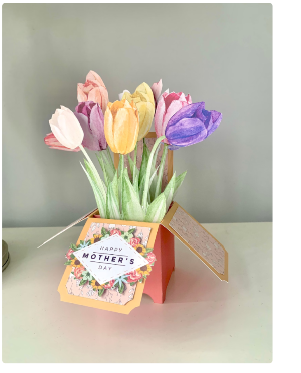 3D Pop Up Handmade Custom Tulip Card For Any Special Occasion, Mother’s Day, Birthday